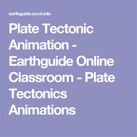 Plate Tectonic Animation Earthguide Online Classroom Plate
