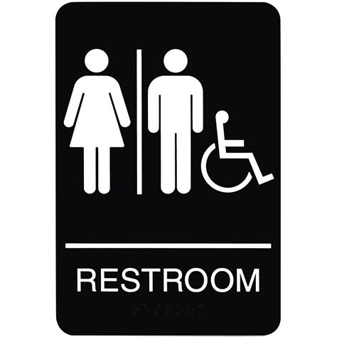 ADA Compliant Men S Restroom Sign Black