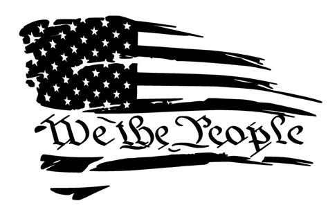 We The People Distressed Flag Decal Vinyl Decal Etsy