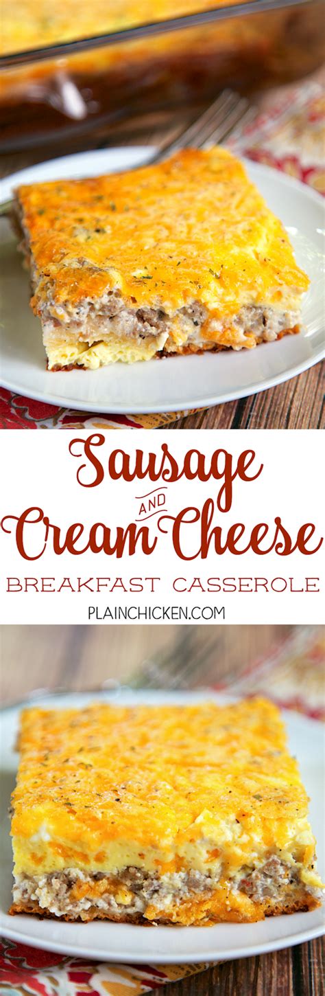 Sausage And Cream Cheese Breakfast Casserole Plain Chicken