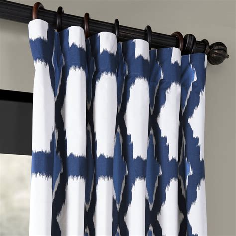 Sorong Royal Blue Printed Cotton Curtain Printed Cotton Curtain