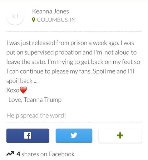 Teanna Trump Launches 10000 Gofundme