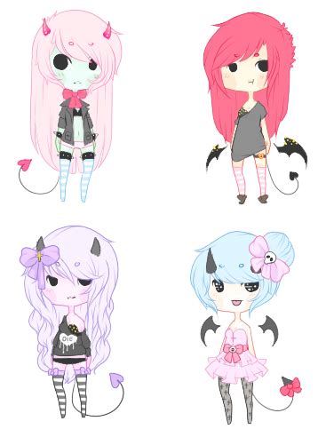 [pastel demon adopts - CLOSED ] by amouu.deviantart.com on @deviantART | Pastel goth art, Pastel ...