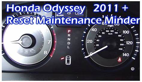 Honda Odyssey Reset Maintenance Minder 2011 - 2017 - YouTube