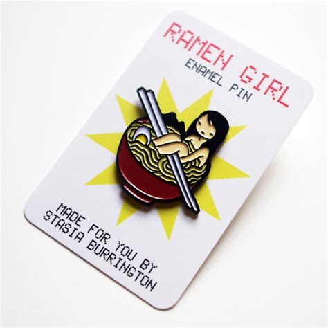 Ramen Girl Enamel Pin Ultra Cute Japanese Food Lover Pretty Pins