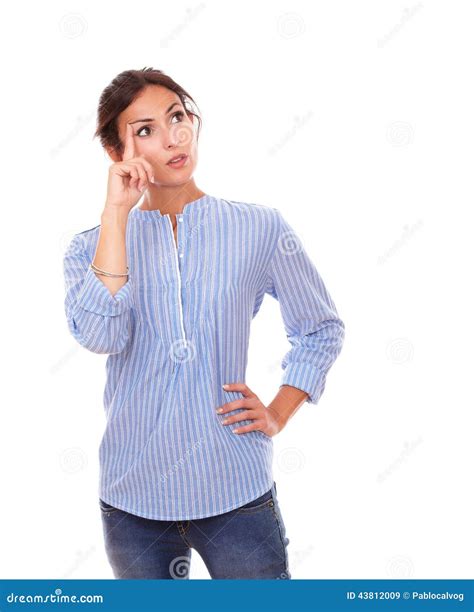 Lovely Adult Woman Asking A Question Stock Image Image Of Blouse