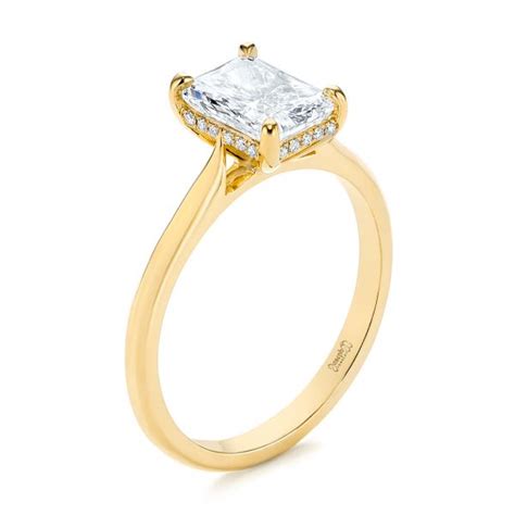 18k Yellow Gold Hidden Halo Diamond Engagement Ring 105860 Seattle