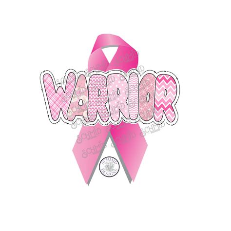 Breast Cancer Warrior With Awareness Ribbon 300 Dpi Png For Etsy
