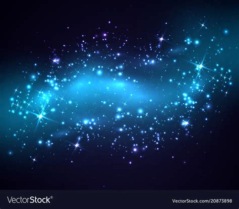 Starry dark sky with sprucesin carpathian mountains at night in winter. Dark night sky with stars and galaxy Royalty Free Vector