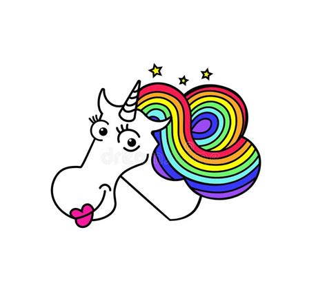 Magical Pink Unicorn With Rainbow Hair And Blue Rabbitkids Graphics
