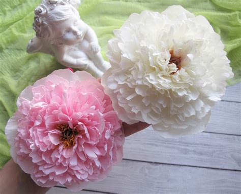 Ivory Peony Flower Hair Comb Large Peony Hair Clip For Garden Etsy