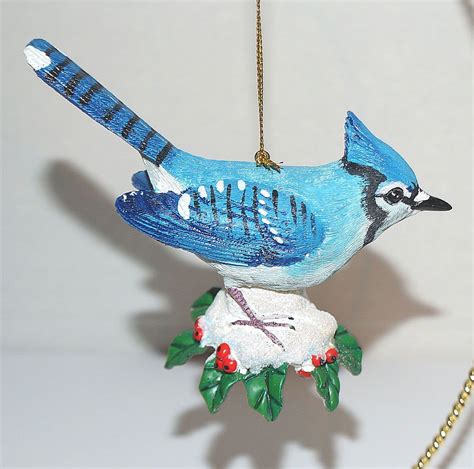 Danbury Mint Blue Jay Songbird Christmas Ornament Bird Hangtag