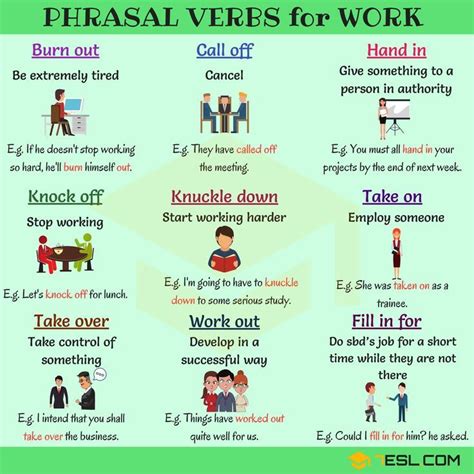 Phrasal Verbs For Work English Verbs Learn English English Phrases