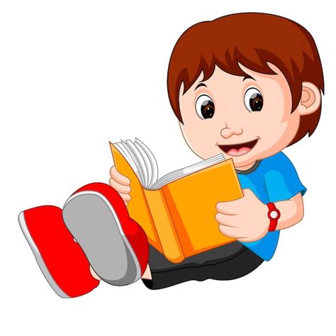 Libro De Lectura De Dibujos Animados De Chico Joven Descargar