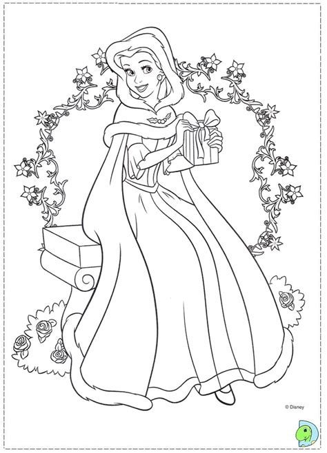 Christmas Disney Princess Coloring Page