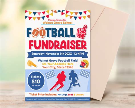 Customizable Football Fundraiser Flyer Template Sports Fundraising