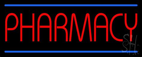 Red Pharmacy Blue Lines Led Neon Sign Pharmacy Neon Signs