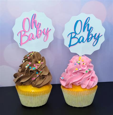 Layered Oh Baby Cupcake Topper Set Etsy
