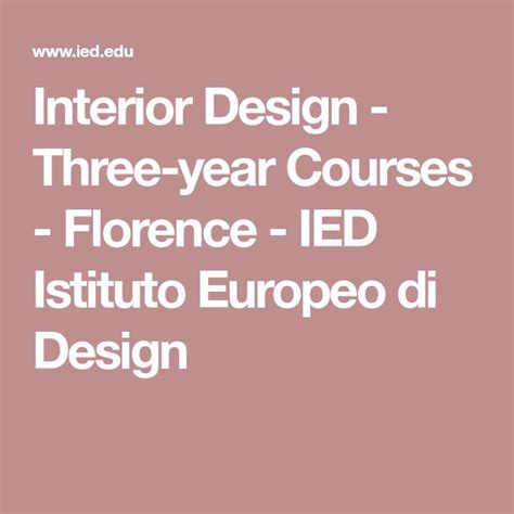 Interior Design Three Year Courses Florence Ied Istituto Europeo