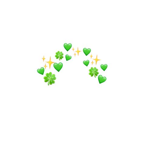 Green Greenheart Heart Heartcrown Sticker By Ryuueno