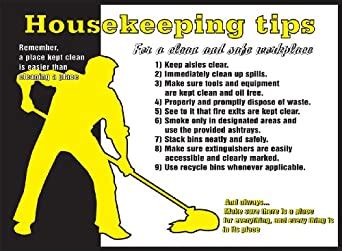 Accuform Signs Pst Safety Awareness Poster Housekeeping Tips