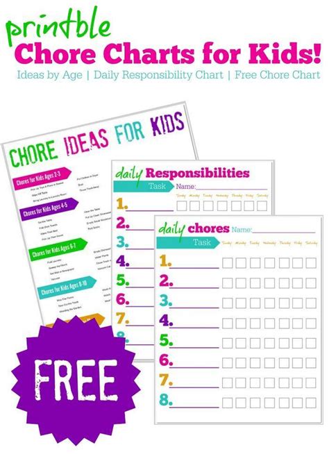 Chore Charts By Age Free Printable Free Printable Templates