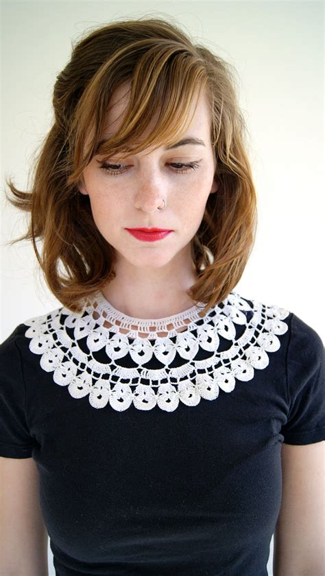 Vintage Collar S S Crochet White Collar Lace Collar Crochet Statement Necklace White