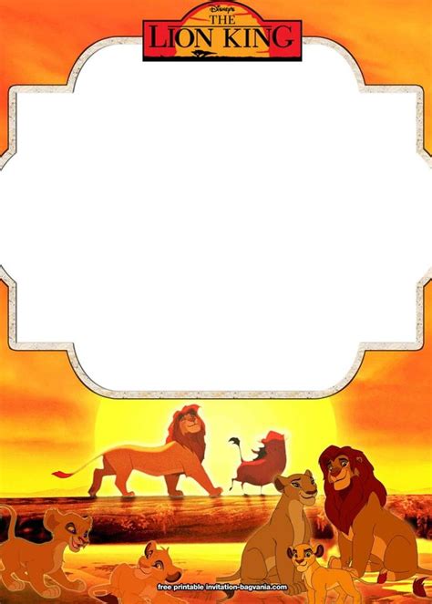8 Free Printable Lion King Invitation Templates Lion King Birthday