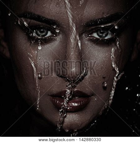 Closeup Wet Woman Face Image Photo Free Trial Bigstock