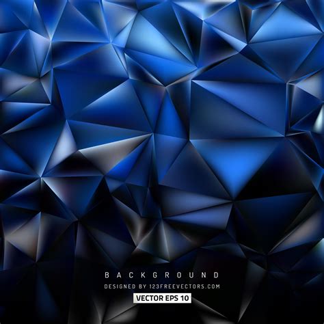 Abstract Blue Black Polygon Triangle Background