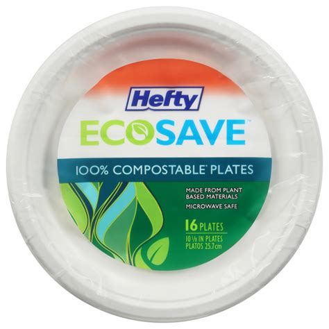 Save On Hefty Ecosave Compostable Plates 10 18 Inch Order Online
