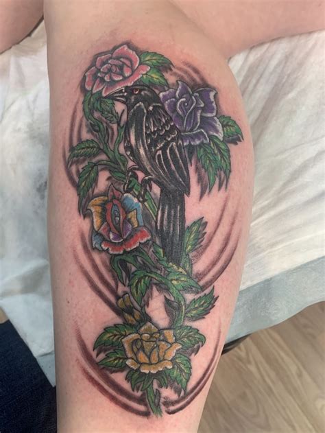 Raven And Roses Tattoo