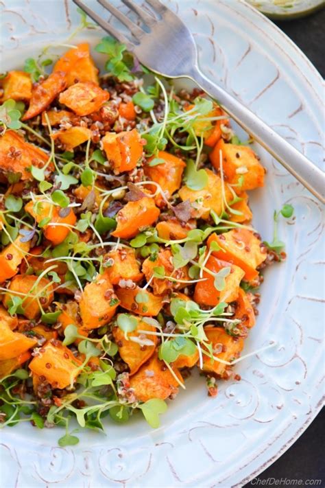 Roasted Acorn Squash Microgreens And Quinoa Salad Recipe