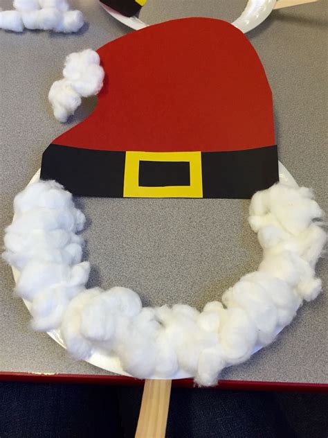 Paper Plate Santa Mask With Images Christmas Crafts