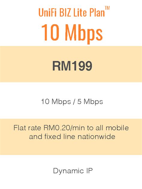 Price displayed is exclusive 6% sst. UniFi Biz Lite Plan™ 10Mbps - All Internet Broadband