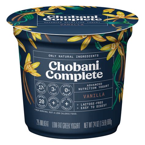 save on chobani complete advanced nutrition greek yogurt vanilla order online delivery martin s