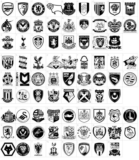 English Football Club Badges Font Download
