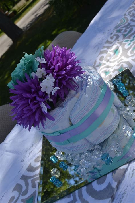 Purple And Teal Baby Shower Centerpiece Baby Shower Flowers Baby