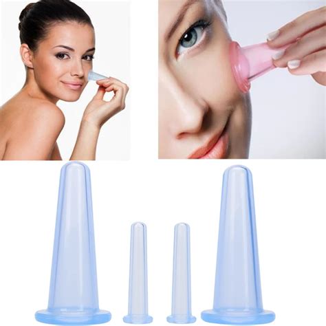 4pcsset Silicone Facial Massage Cups Vacuum Cupping Therapy Beauty Face Lifting Massager 2