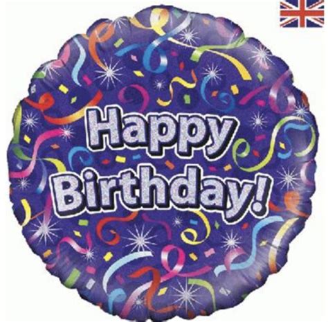 18 Inch Purple Happy Birthday Streamers Foil Balloon Little Pickles