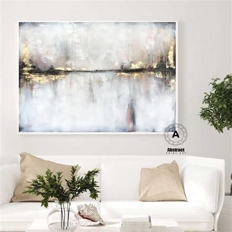 Large White Abstract Art Prints On Canvaslandscape Prints Etsy