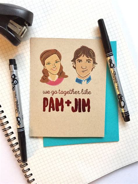 The Office Tv Show Card Pam And Jim Card Romance By Papermain My Funny Valentine Valentine Day