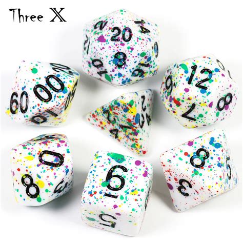 Pcs Set Polyhedral Ink Jet Dice Drinking Trpg Dnd For Opaque D D Multi Sides Board Game