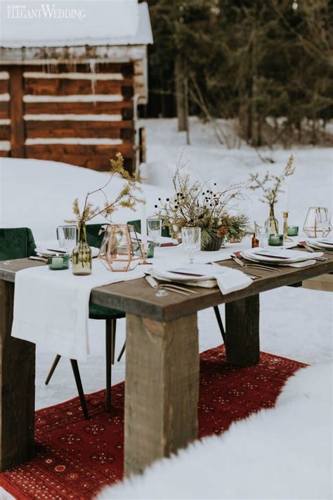 Natural Bohemian Winter Wedding In Quebec Elegantweddingca Outdoor