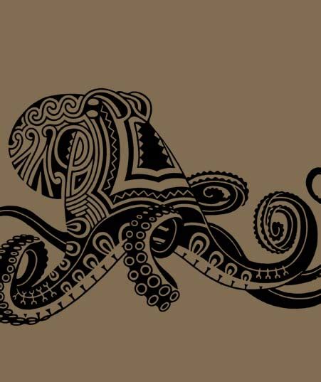 Forget Me Not Smile Tribal Octopus