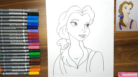 If an image won't load for you, try this. HOW TO DRAW PRINCESS BELLE - YouTube