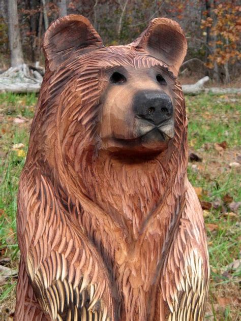 15 helpful tips for carving a bear in a log chainsaw carving the bear in a log is one of the most profitable carings out there great. 18-22 inch Bear Cub Chainsaw Wood Carving by ...