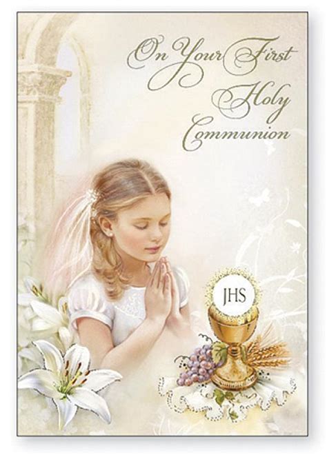 Girl Communion Card On Your First Holy Communion