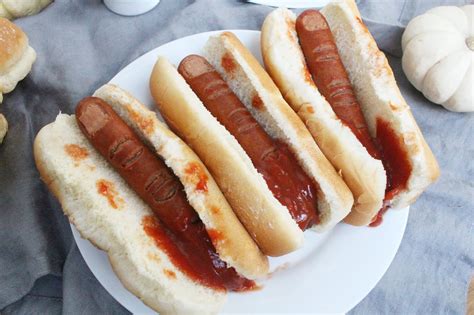 Kylees Kitchen Bloody Finger Hot Dogs For Halloween