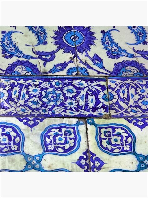 Antique Iznik Blue And White Tiles Sticker For Sale By Sirenasea